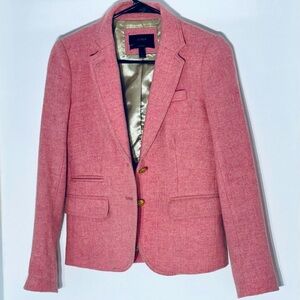 J.Crew Schoolboy blazer 0. Pink wool herringbone.